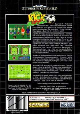 Super Kick Off (Europe) box cover back